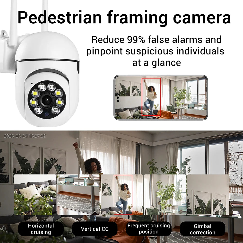 2.4G 8MP Cameras Wifi Video Surveillance IP Outdoor Security Protection Monitor 5.0X Zoom Home Wireless Track Alarm O-Kam Pro