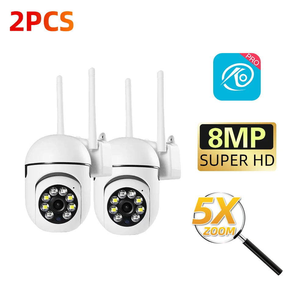 2.4G 8MP Cameras Wifi Video Surveillance IP Outdoor Security Protection Monitor 5.0X Zoom Home Wireless Track Alarm O-Kam Pro