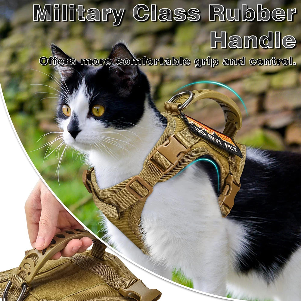 Tactical Cat Harness Puppy Adjustable Kitten Vest for Military Small Dogs Harnesses Working Training Cat Accessories