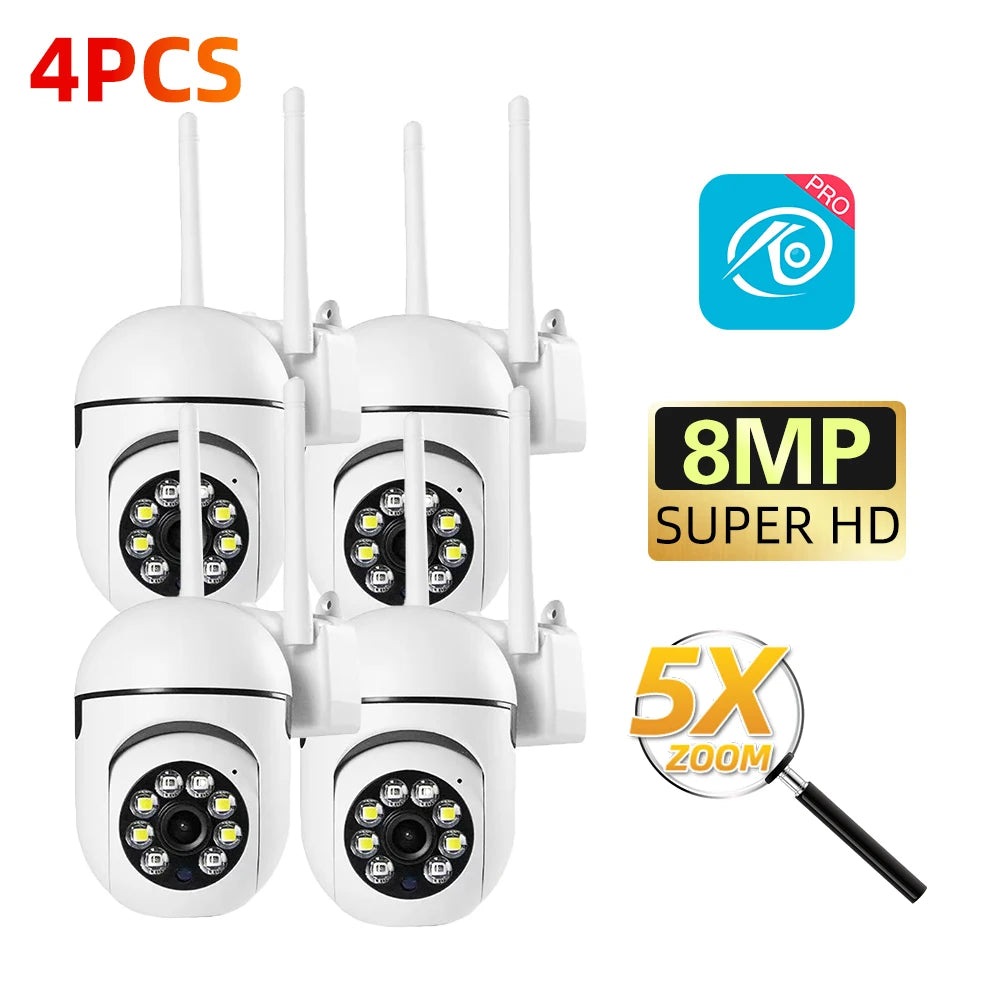 2.4G 8MP Cameras Wifi Video Surveillance IP Outdoor Security Protection Monitor 5.0X Zoom Home Wireless Track Alarm O-Kam Pro