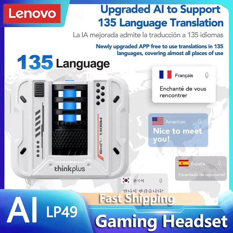 Choice LP49 AI TWS Bluetooth V5.4 Earphones Built-In Multiple Application Workout Headphones AI Meeting Assistant Earbuds