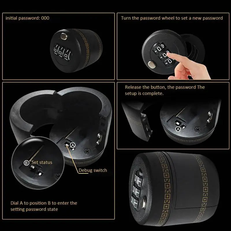Combination Lock for Wine Liquor Bottle Wine Bottle Top Stopper Bottle Password Code Lock for Bottle between 26Mm to 28Mm
