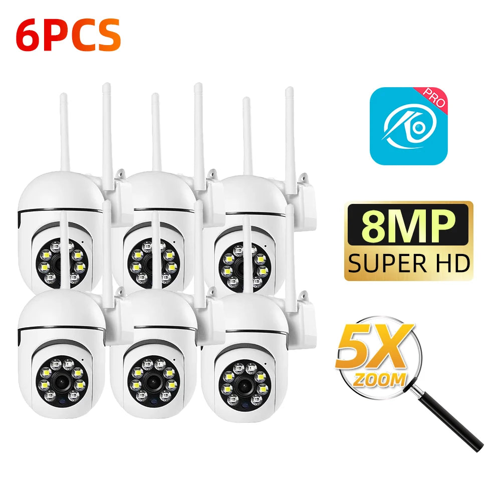 2.4G 8MP Cameras Wifi Video Surveillance IP Outdoor Security Protection Monitor 5.0X Zoom Home Wireless Track Alarm O-Kam Pro