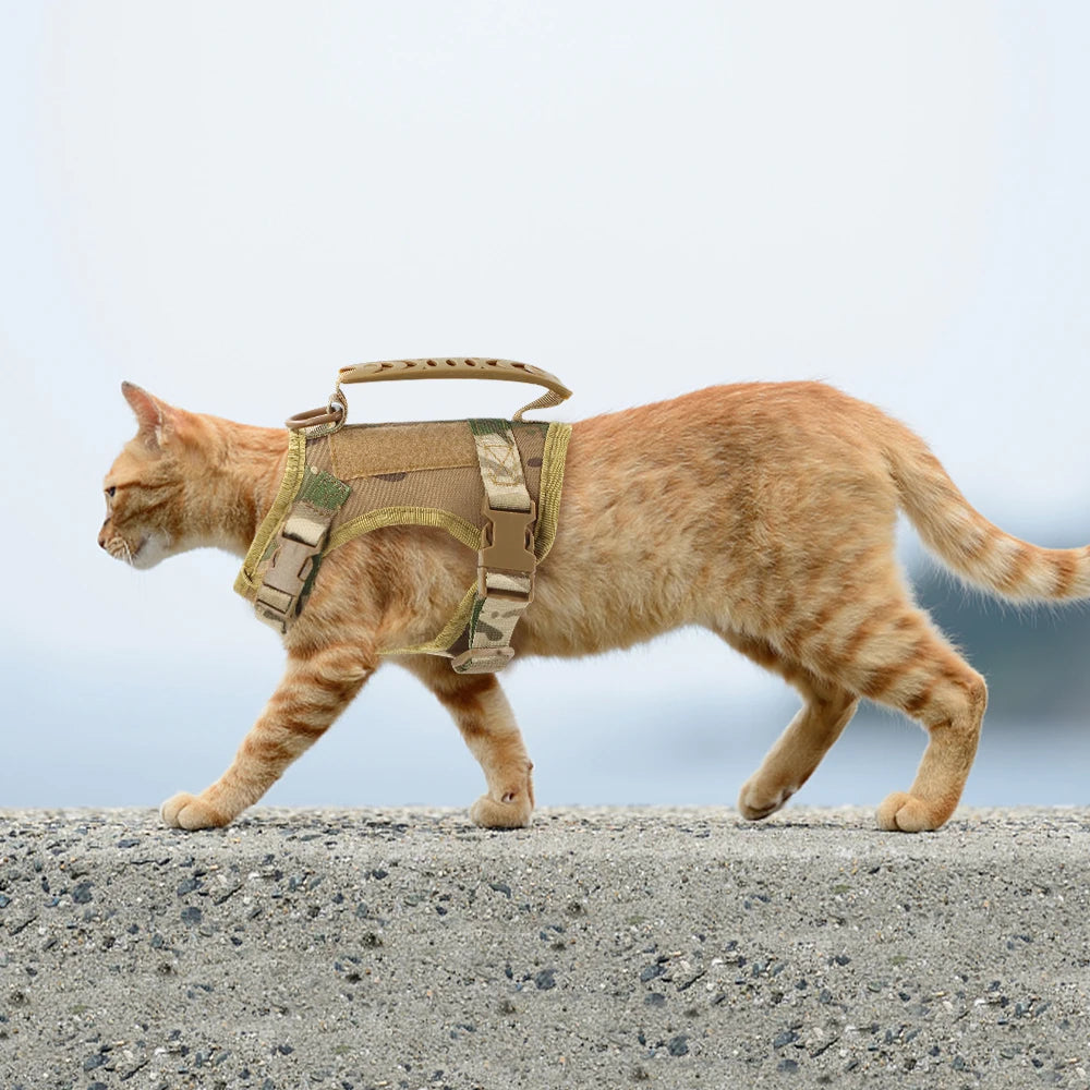 Tactical Cat Harness Puppy Adjustable Kitten Vest for Military Small Dogs Harnesses Working Training Cat Accessories