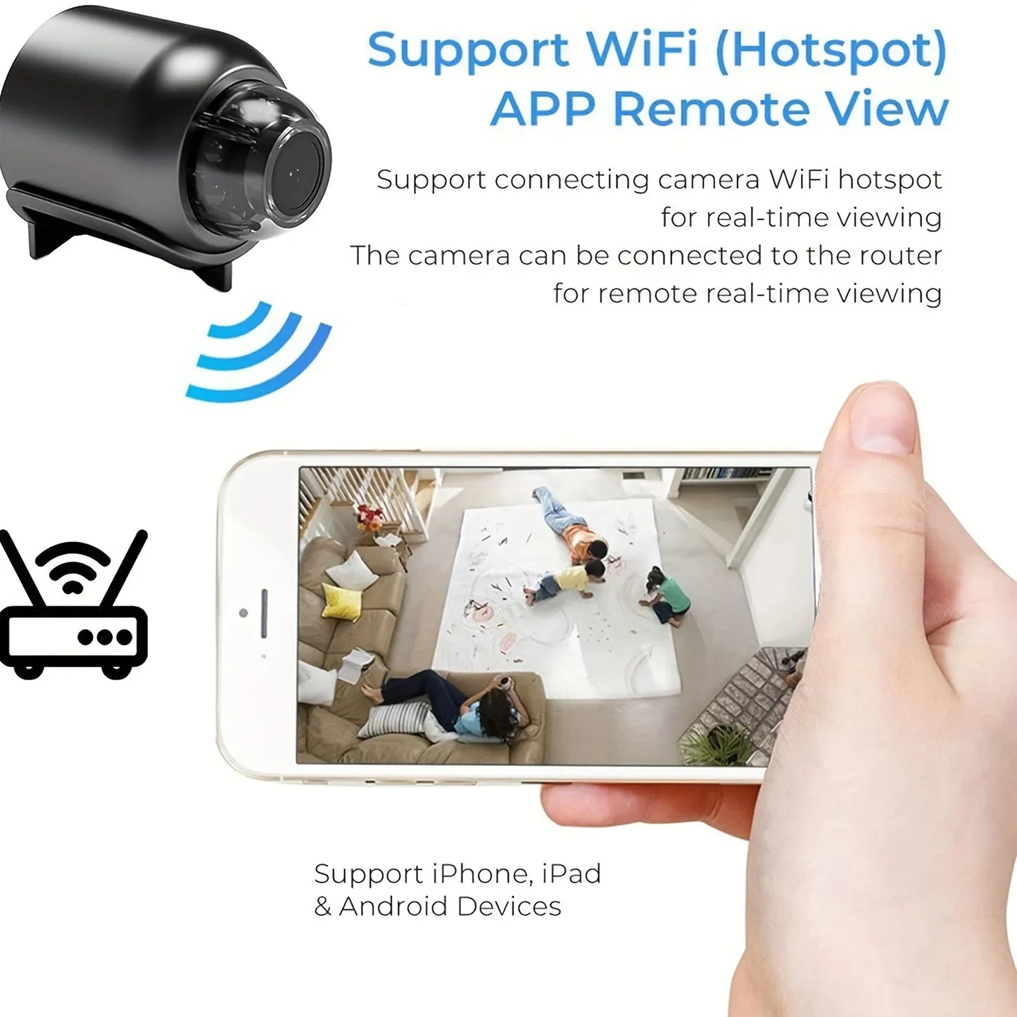 1080P HD Mini Wifi Camera Indoor Safety Security Surveillance Baby Monitor Night Vision Camcorder IP Cam Audio Video Recorder