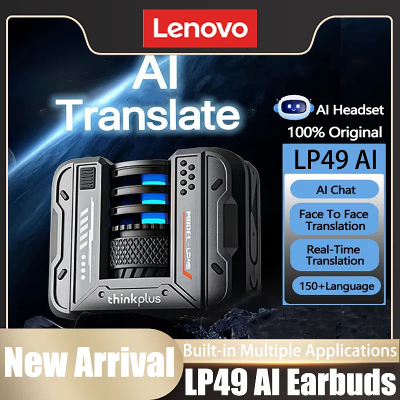 Choice LP49 AI TWS Bluetooth V5.4 Earphones Built-In Multiple Application Workout Headphones AI Meeting Assistant Earbuds