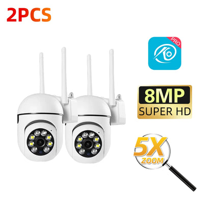 2.4G 8MP Cameras Wifi Video Surveillance IP Outdoor Security Protection Monitor 5.0X Zoom Home Wireless Track Alarm O-Kam Pro