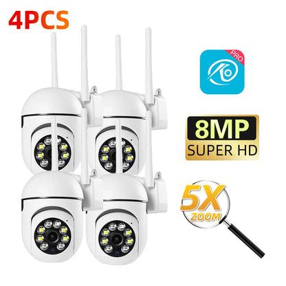 2.4G 8MP Cameras Wifi Video Surveillance IP Outdoor Security Protection Monitor 5.0X Zoom Home Wireless Track Alarm O-Kam Pro