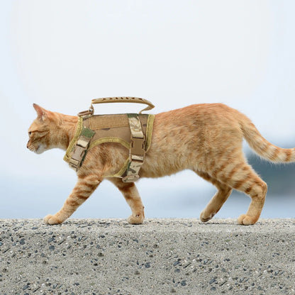 Tactical Cat Harness Puppy Adjustable Kitten Vest for Military Small Dogs Harnesses Working Training Cat Accessories